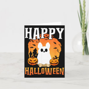 Tarjeta Perro fantasma feliz Halloween