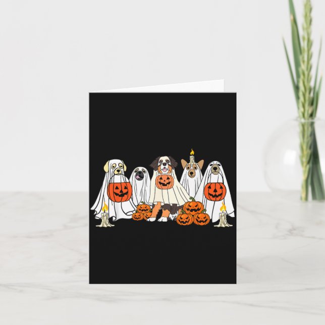 Tarjeta Perro Fantasma Perrito Lindo Disfrazado De Fantasm (Anverso)
