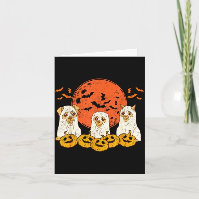 Tarjeta Perro Fantasma Perrito Lindo Disfrazado De Fantasm (Anverso)
