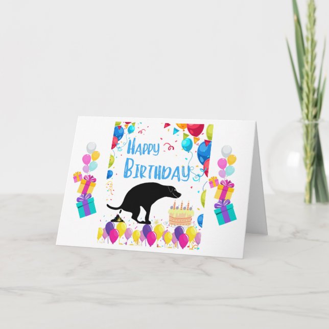 Tarjeta Perro feliz cumpleaños (Anverso)
