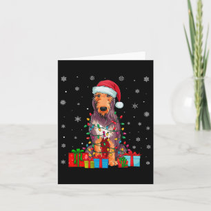 Tarjeta Perro Feo Navidad Encende Perro Lobo Irlandés de S