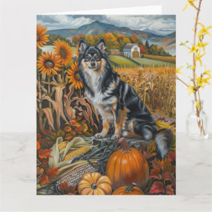 Tarjeta Perro Finnish Lapphund Acción de Gracias por la co