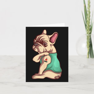 Tarjeta Perro francés Bulldog amo a mamá Tattoo Lover Funn