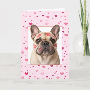 Tarjeta Perro francés del día más dulce con besos