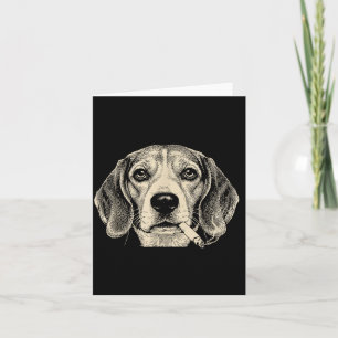 Tarjeta Perro fumando cigarrillo divertido Beagle Meme 