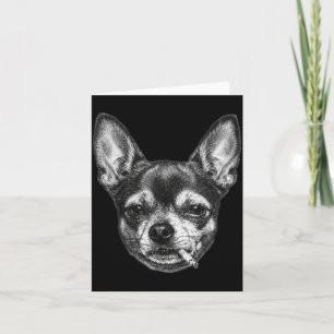 Tarjeta Perro Fumando Cigarrillo Divertido Chihuahua Meme 