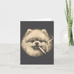 Tarjeta Perro fumando cigarrillo divertido meme Meranian