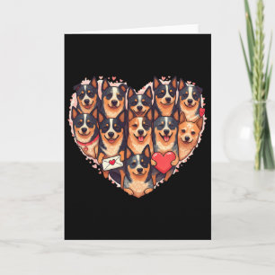 Tarjeta Perro Ganadero Australiano Corazón San Valentín Pe