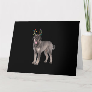 Tarjeta perro gigante schnauzer reno navidad sudor