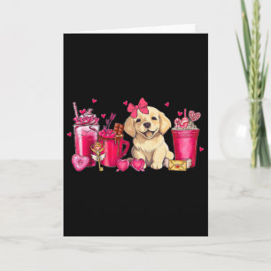 Tarjeta Perro Golden Retriever Día de San Valentín Café La