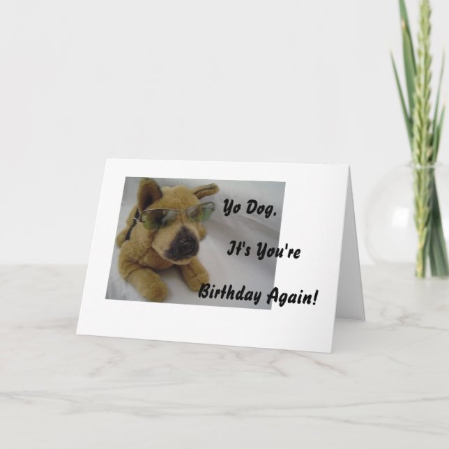 Tarjeta Perro gracioso en Sunglasses (Anverso)