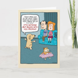 Tarjeta Perro gracioso odia todas las reglas cumpleaños