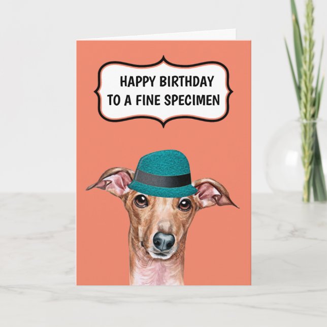 Tarjeta Perro gracioso para padre humor de vino fino para  (Anverso)