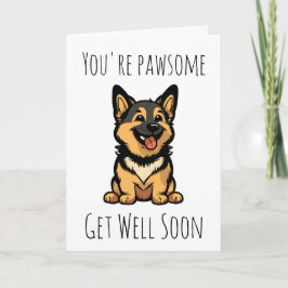 Tarjeta perro gracioso se pone bien pronto