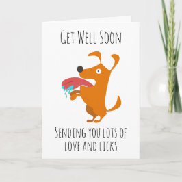 Tarjeta perro gracioso se pone bien pronto