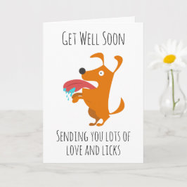 Tarjeta perro gracioso se pone bien pronto
