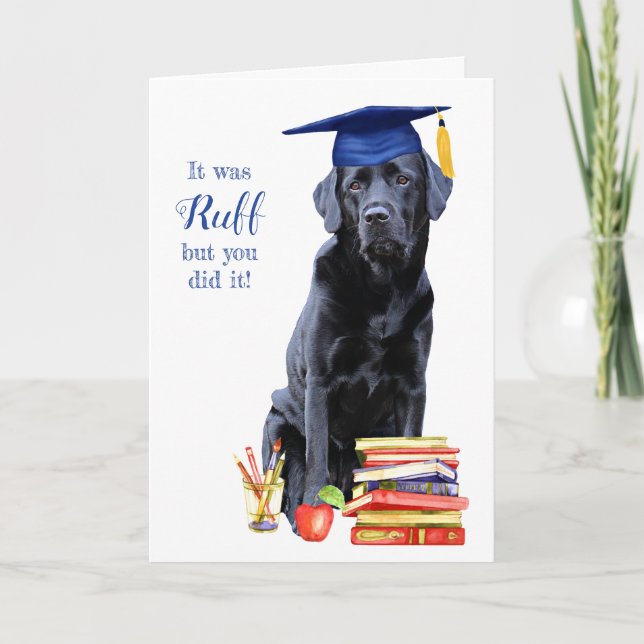 Tarjeta Perro Graduado De Ruff (Anverso)