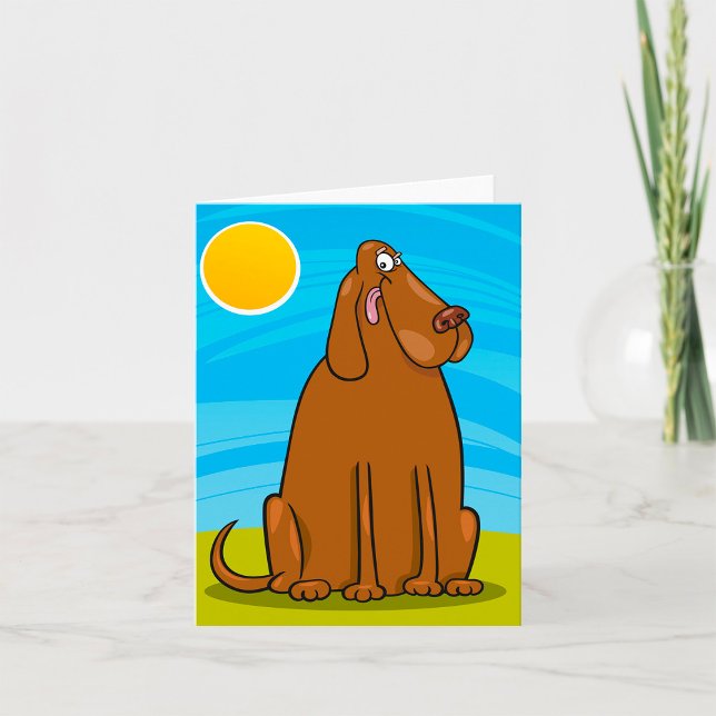 Tarjeta Perro Grande Marrón Divertido Sentado al Sol (Subido por el creador)