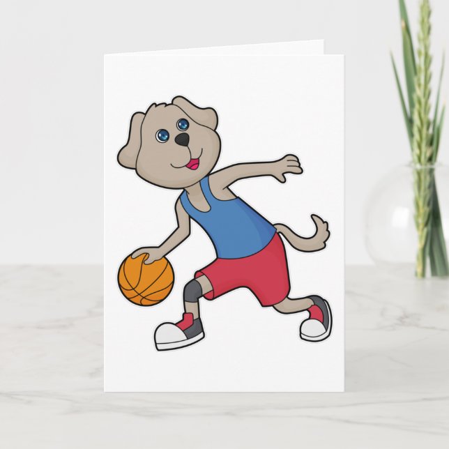 Tarjeta Perro jugador de baloncesto Baloncesto (Anverso)