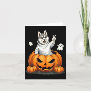 Tarjeta Perro Klee Kai de Alaska de Fantasma Boo de Calaba
