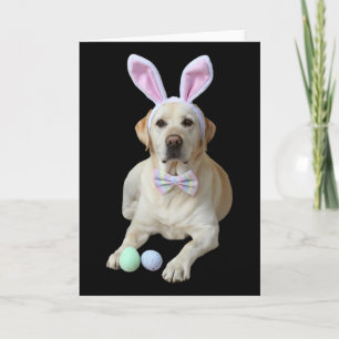 Tarjeta Perro Labrador Amarillo de Pascua con Orejas de Co
