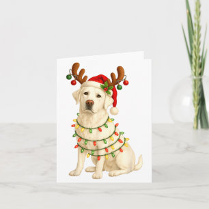 Tarjeta Perro Labrador de pijama de luces de árbol de Navi