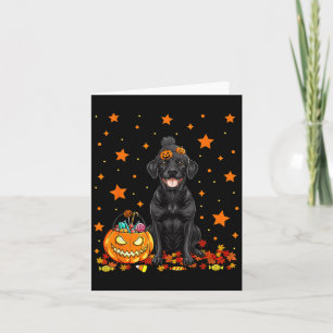 Tarjeta Perro Labrador Negro y Caramelo de Calabaza Divert