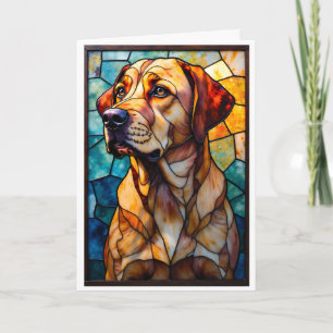Tarjeta Perro Labrador Retriever estilo vidrio emplomado
