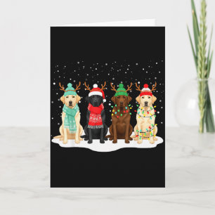 Tarjeta Perro Labrador Retriever Negro Navidad Equipo Fami