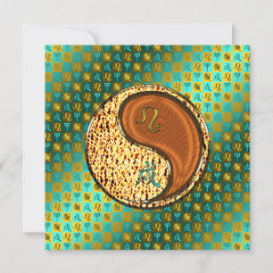 Tarjeta Perro León y Madera