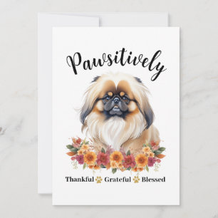 Tarjeta Perro lindo agradecido bendito positivamente
