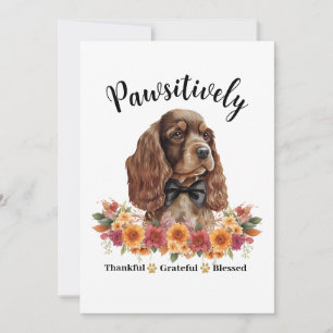 Tarjeta Perro lindo bendito agradecido positivamente