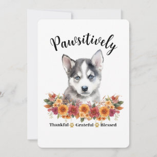 Tarjeta Perro lindo bendito agradecido positivamente