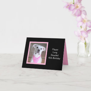 Tarjeta Perro lindo con ojos conmovedores Rosa de los cuar