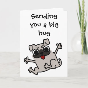 Tarjeta Perro lindo mandando 4 abrazos te extrañan