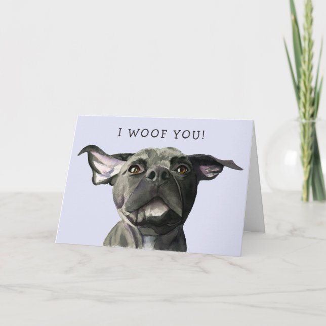 Tarjeta Perro lindo te lo dejo Día de San Valentín (Anverso)