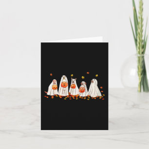 Tarjeta Perro lindo vestido como un boo divertido fantasma