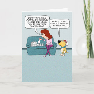 Tarjeta Perro lindo y gracioso con Gorra de ganado Cumplea