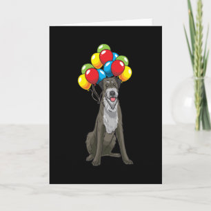 Tarjeta Perro lobo irlandés con globos