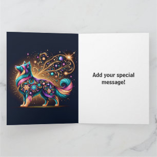 Tarjeta Perro/lobo Místico Agrega tu mensaje especial