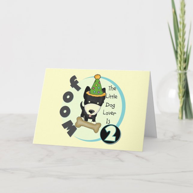 Tarjeta Perro Lover 2er cumpleaños camisetas y regalos (Anverso)