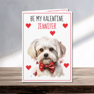 Tarjeta Perro maltés que te añoro Valentine