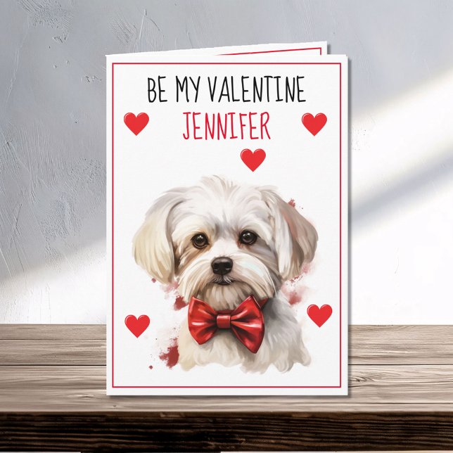 Tarjeta Perro maltés que te añoro Valentine (Subido por el creador)