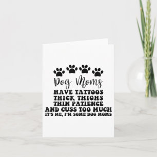 Tarjeta Perro Mamá Con Tatuajes Bonitos Ojos Gruesos Y Len