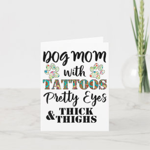 Tarjeta Perro Mamá Con Tatuajes Bonitos Ojos Gruesos Y Len