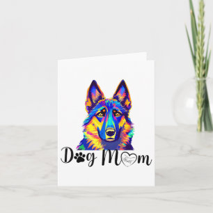 Tarjeta Perro Mamá Guay Colorido Pastor Alemán Pastor Hear