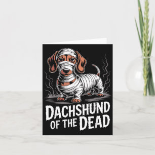 Tarjeta Perro Muerto Divertido Dachshund Halloween Momia