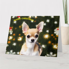 Tarjeta Perro navidad Chihuahua