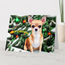 Tarjeta Perro navidad Chihuahua