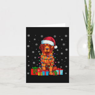 Tarjeta Perro Noche enciende Santa Hat Chesapeake Bay Retr